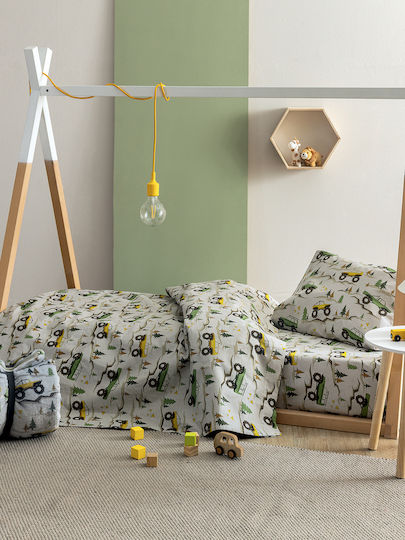 Palamaiki My Kingdom Set Baby Bettlaken Für Krippe Baumwolle Angepasst Gray 70x140cm