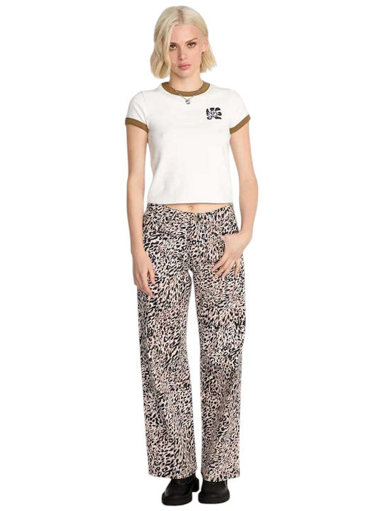 Stoned Talie joasă Blugi de damă cu croială boyfriend Animal Print