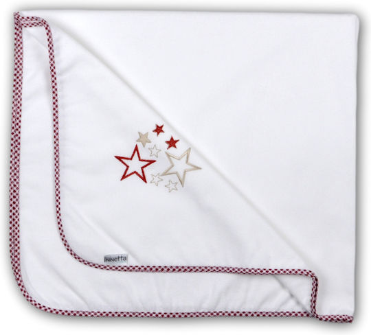 Diaper Flannel White With Embroidery Carrot Roll 539 80x90cm Ninetta Bebe - Aqua