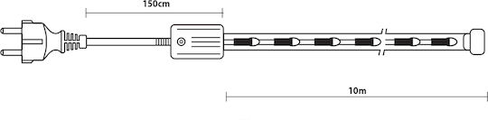 Φωτοσωλήνας 220V Rot mit Programmen 10m IP44
