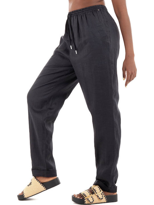 Damen Stoff Hose Black