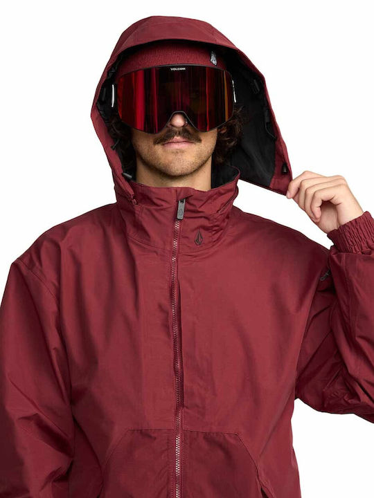 Volcom Longo G0652603-BTR Ανδρικό Μπουφάν Gore-Tex για Σκι & Snowboard Κόκκινο