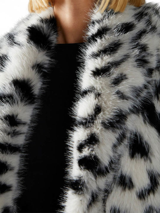 Women's Short Fur White - Black
