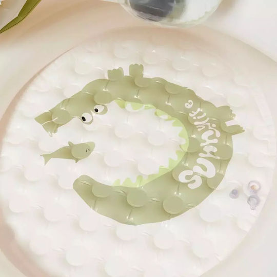 Sunnylife Cookie the Croc Kinder Runde Schwimmbecken PVC 100lt Aufblasbar 115x80cm Weiße