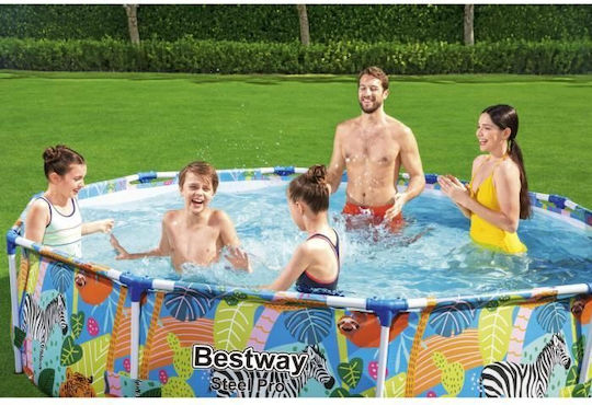 Bestway Скръгъл Басейн PVC 4062л с Метална Рамка 305x66см