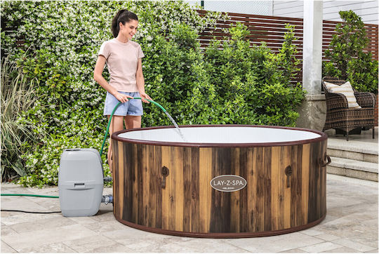 Bestway Στρογγυλή Πισίνα 1.123lt Φουσκωτή με Υδρομασάζ 180x66εκ. Καφέ