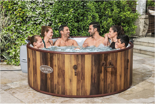 Bestway Στρογγυλή Πισίνα 1.123lt Φουσκωτή με Υδρομασάζ 180x66εκ. Καφέ