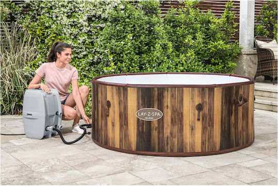 Bestway Στρογγυλή Πισίνα 1.123lt Φουσκωτή με Υδρομασάζ 180x66εκ. Καφέ