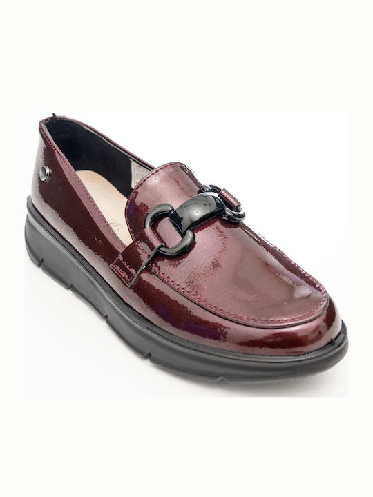 Λουστρίνι Γυναικεία Loafers σε Μπορντό Χρώμα