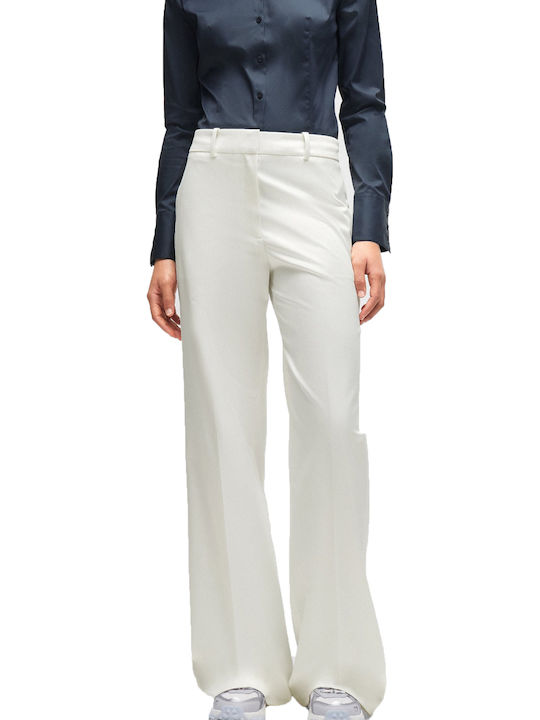 Halenar1 Women's Fabric Trousers Beige