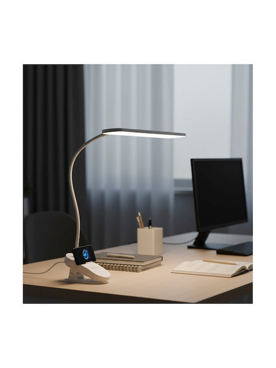 Andowl Rechargeable LED Office Lamp and Clip in White Color