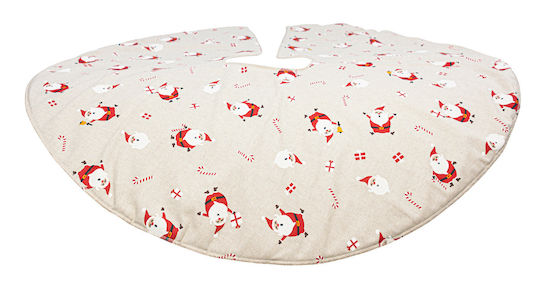 Weihnachtsbaumrock Kunststoff ''Weihnachtsmann'' Beige Ψάθινη Φ90εκ.