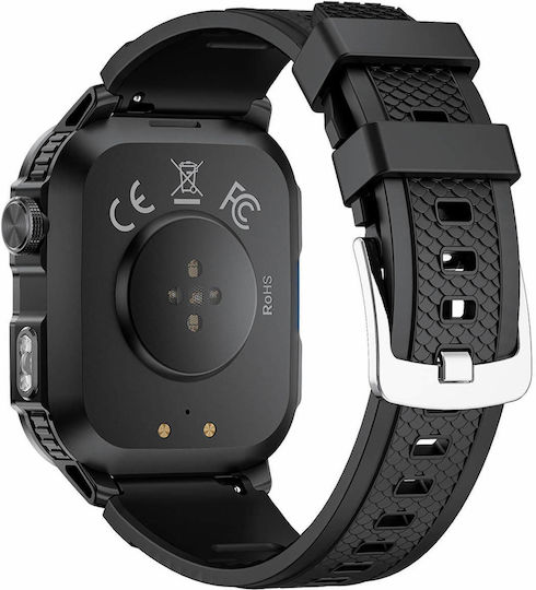 Microwear GTH3 Stainless Steel Smartwatch with Heart Rate Monitor (Orange)