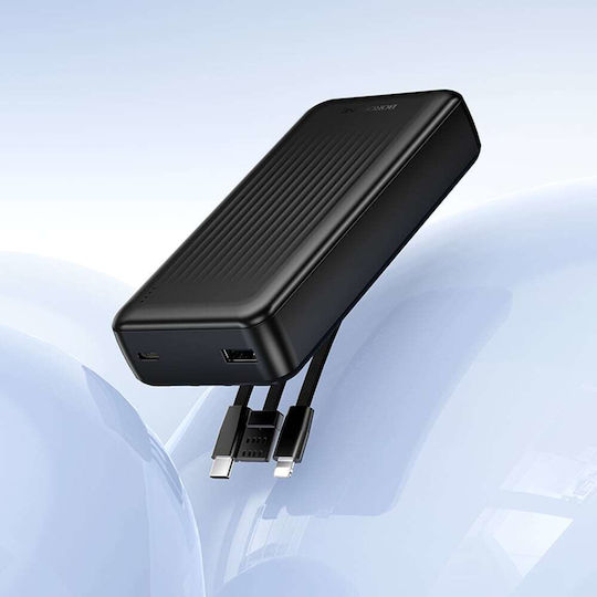 Borofone BJ79A Power Bank 20000mAh με Θύρα USB-A και Θύρα USB-C Μαύρο