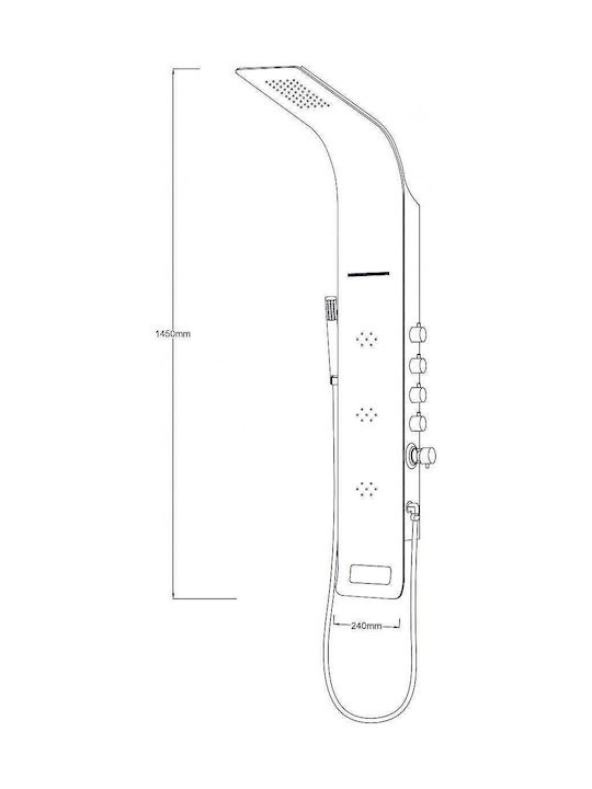 Inter Ceramic Στήλη Υδρομασάζ 145cm Λευκή Inter Ceramic Στήλη Υδρομασάζ 145cm Λευκή