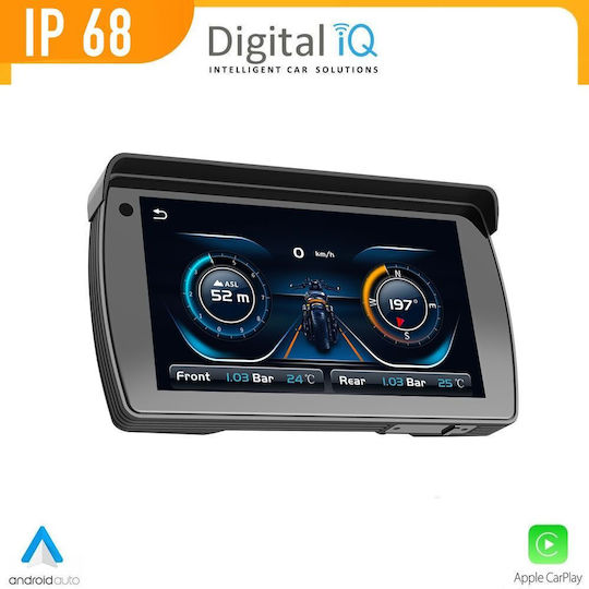Digital Iq Pna 5500_cpa 5.5inc Σύστημα Πλοήγησης Gps Μοτοσυκλέτας Tpms 2 Κάμερες Apple Carplay Android Auto