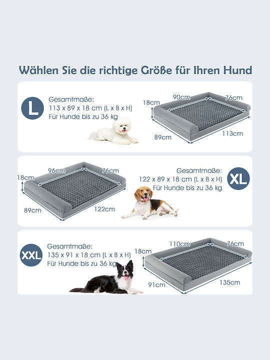 Costway Sofa Hundebett Orthopädischer Gray 113cm.