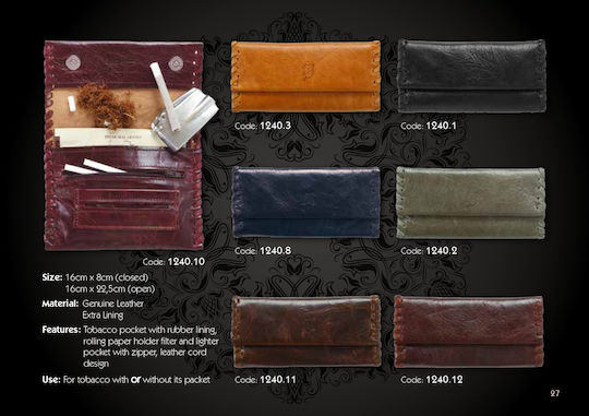 MR Leather Tobacco Pouch With Snap Closure Black