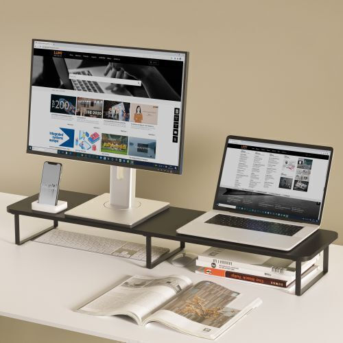 Brateck Desktop Stand for 2 Monitors up to 32" Gray (STB-111-03)