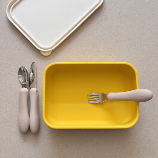 Cutie De Prânz Albă Galbenă Snackbox White Yellow