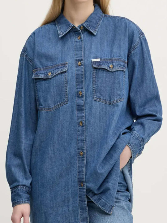 Μακρυμάνικο Γυναικείο Τζιν Πουκάμισο Denim