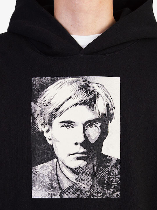 Warhol Fleece Men's Sweatshirt with Hood Black