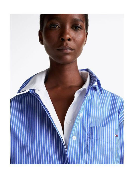 Women's Striped Long Sleeve Shirt Blue