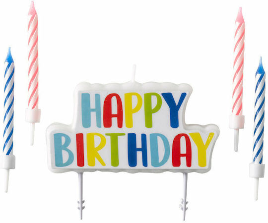 Amscan Birthday Candles Happy Birthday 4 Pieces 9904368