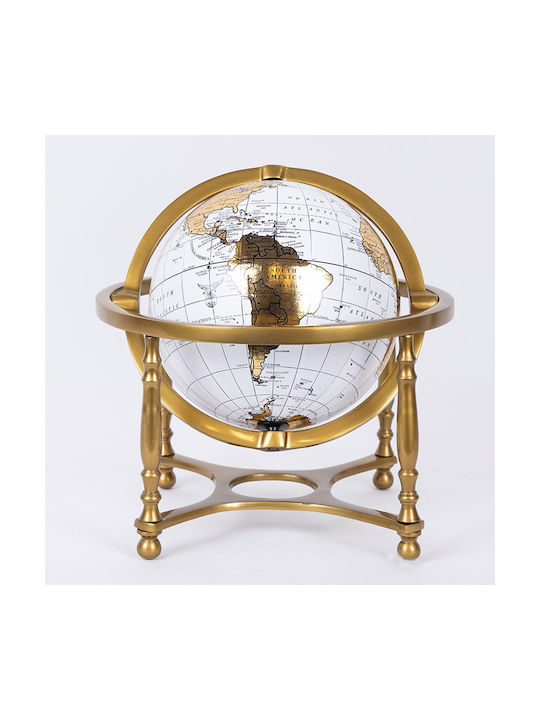 Metal Globe 752-19029 32x32x32cm Gold-white Estheti Home Metal