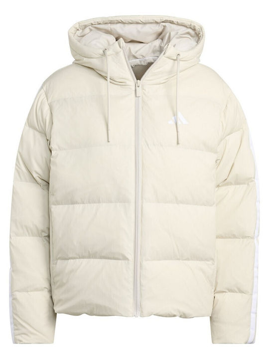 Essentials Damen Puffer Jacke für Winter Beige