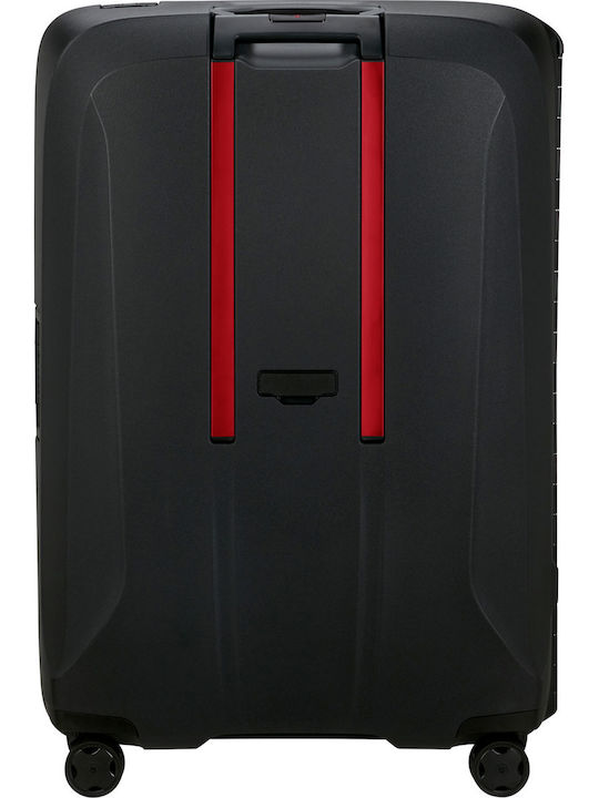 Samsonite Essens Spinner Μεγάλη Βαλίτσα Ταξιδίου Σκληρή Charcoal/red με 4 Ρόδες Ύψους 81εκ.