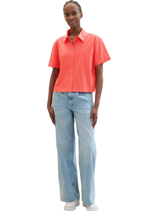 Kurzärmelig Damen Hemd Coral