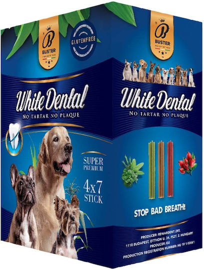 Buster Dent Premium Dental Sticks Beef Dog Dental Stick against Bad Breath for Large Breeds 180gr 28pcs