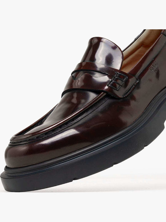 Δερμάτινα Ανδρικά Loafers σε Μπορντό Χρώμα