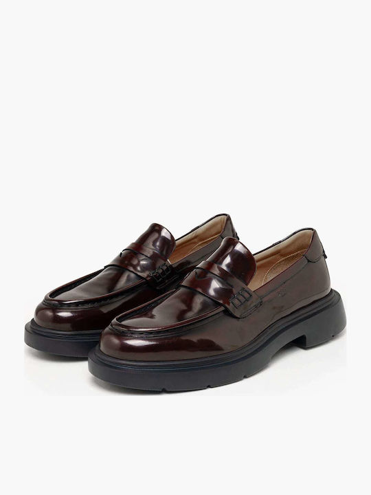 Δερμάτινα Ανδρικά Loafers σε Μπορντό Χρώμα