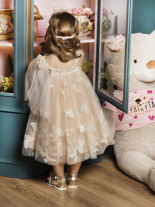 Dolce Bambini Розова Рокля За Кръщене От Дантела