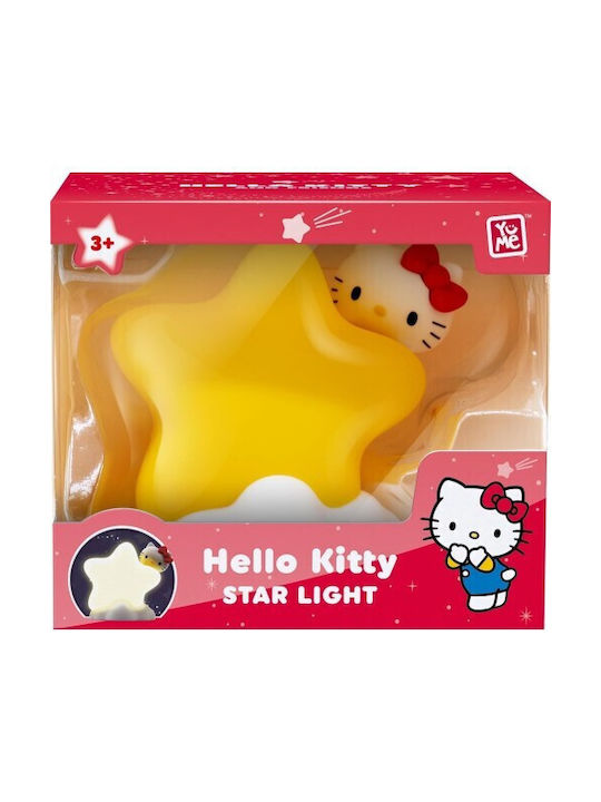 YuMe Toys Kinder Dekorative Lampe Hello Kitty Gelb 5x5x9εκ.