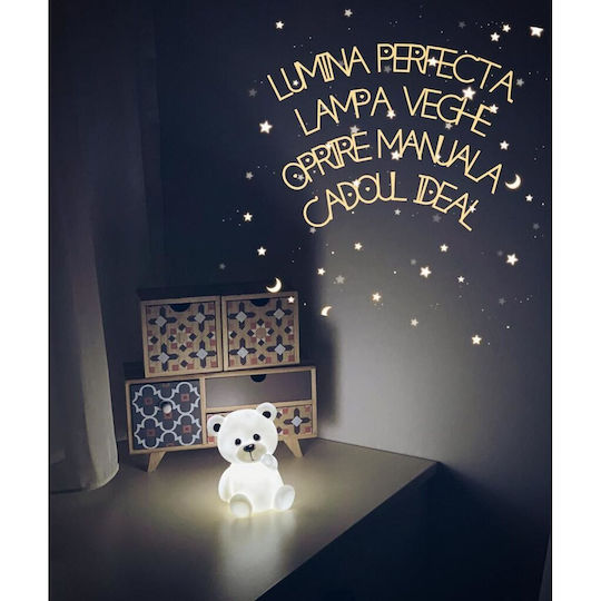 Atmosphera Lumină LED Decorațiune Lampa De Masă Pentru Copii Alb 10x9x14cm
