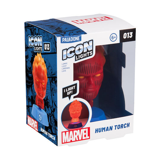 Paladone Icons Marvel Fantastic 4 Human Torch Table Lamp Pp14788mu