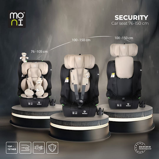 Moni Security Baby Car Seat i-Size with Isofix Cool Beige 9-36 kg