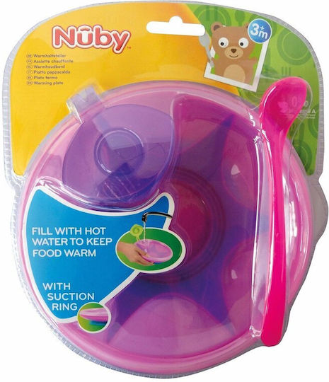 Nuby Παιδικό Πιάτο Φαγητού από Πλαστικό Ροζ ID5342