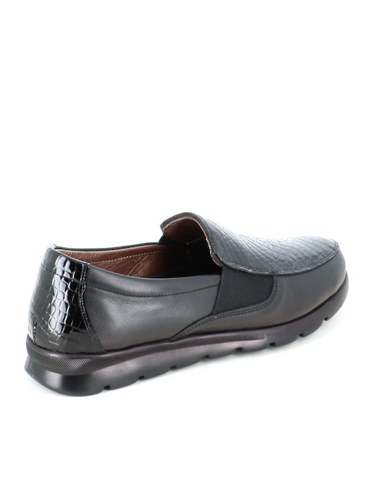 Γυναικεία Slip-On Δερμάτινα Μαύρα