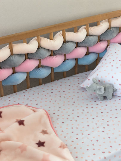 Palamaiki Paffy Crib Bumpers Braided Inside Paffy Pink 6x220cm