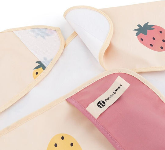Petite & Mars Bavetă material textil cu autocolant & Buzunar Bej