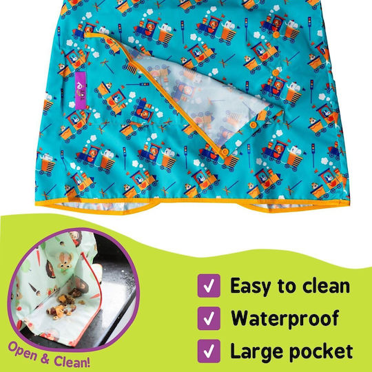 Tidy Tot Schutzanzug Stoff mit Bügelverschluss und Schlaufe, Tasche & Ärmel Türkis