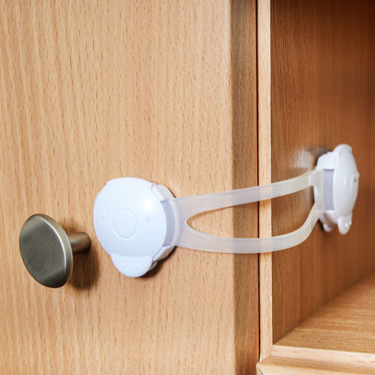 Bocioland Cabinet & Drawer Lock with Sticker made of Plastic in White Color 2pcs