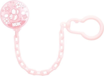 Nuk Αλυσίδα Πιπίλας Baby Rose από Πλαστικό Bee - Rose Ροζ
