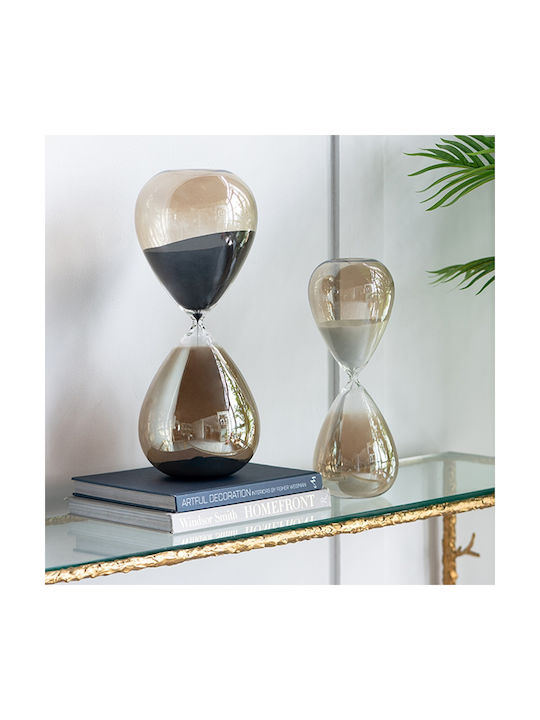 Artekko Dekorative Bürosanduhr aus Glas 13x13x36.5cm in Weiß Farbe