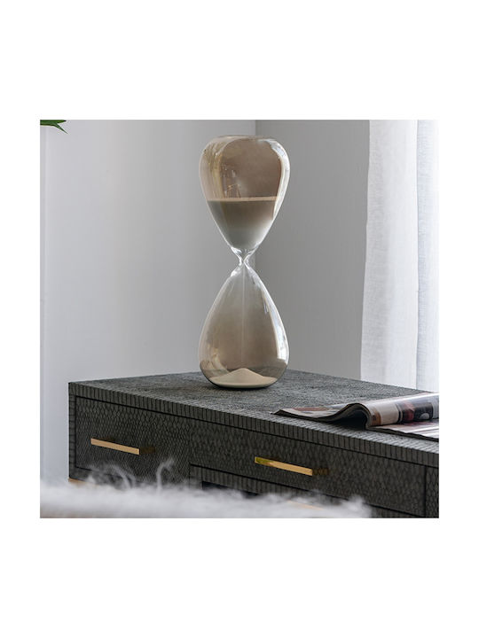 Artekko Dekorative Bürosanduhr aus Glas 13x13x36.5cm in Weiß Farbe