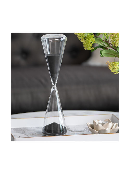 Artekko Sanduhr Dekoratives Glas Schwarz 10,8x10,8x39 cm 10,8cm x 10,8cm x 39cm